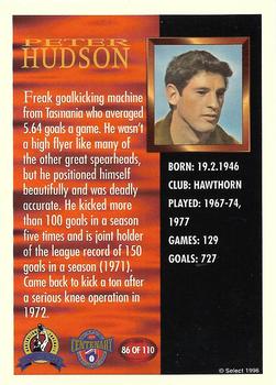 1996 Select AFL Hall of Fame #86 Peter Hudson Back